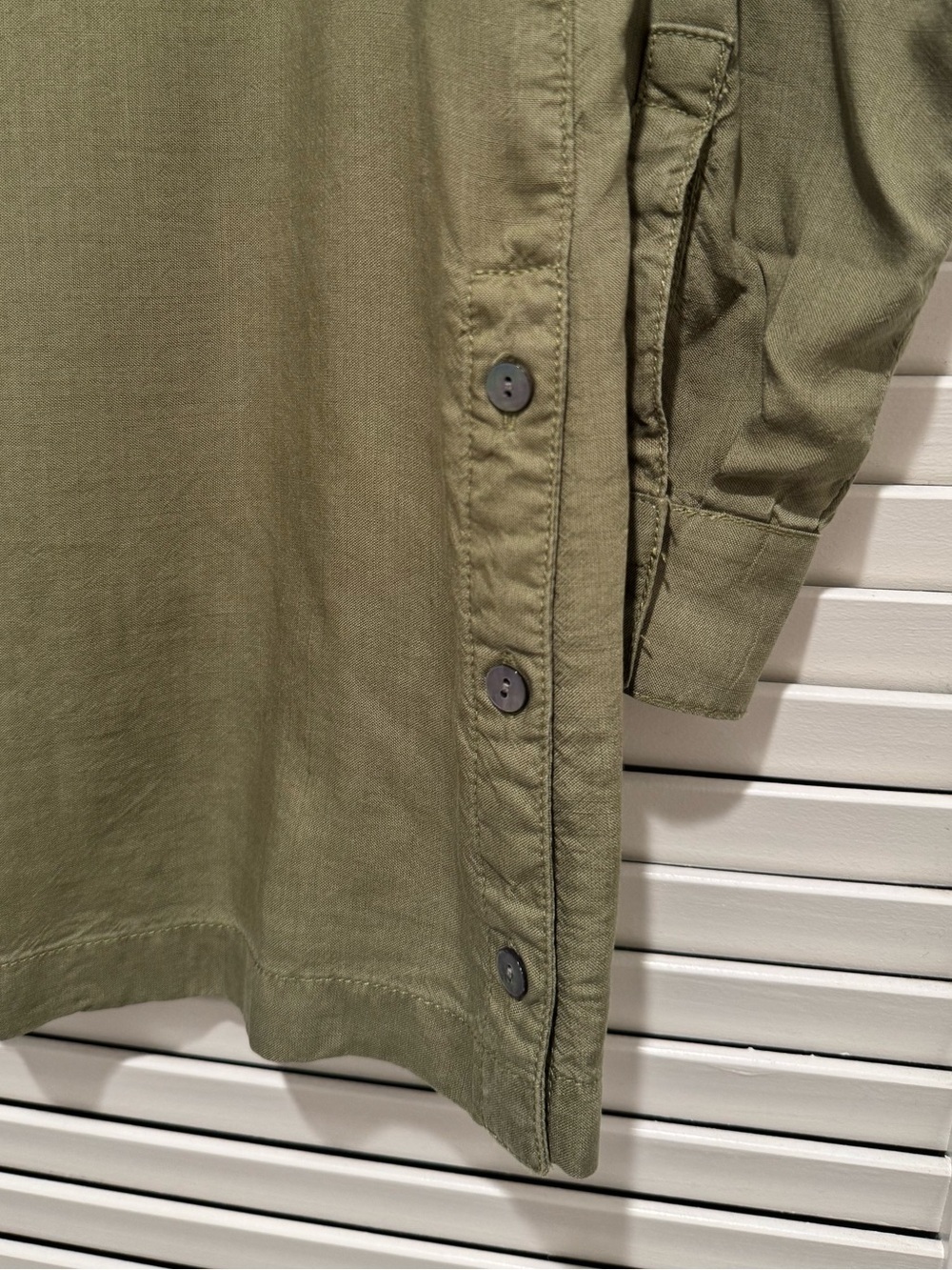 J. Jill Olive Green Tencel Lyocell Button-Down Tunic Shirt Size XS - Picture 4 of 6